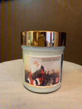 Load image into Gallery viewer, Santa&#39;s Tree label on Soy Candle with a wooden wick