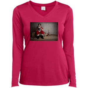 LST353LS Sport-Tek Ladies' LS Performance V-Neck T-Shirt