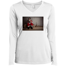 Load image into Gallery viewer, LST353LS Sport-Tek Ladies&#39; LS Performance V-Neck T-Shirt