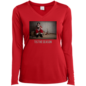 LST353LS Sport-Tek Ladies' LS Performance V-Neck T-Shirt