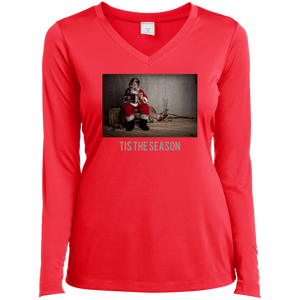 LST353LS Sport-Tek Ladies' LS Performance V-Neck T-Shirt