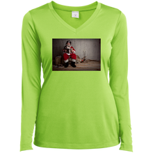 Load image into Gallery viewer, LST353LS Sport-Tek Ladies&#39; LS Performance V-Neck T-Shirt
