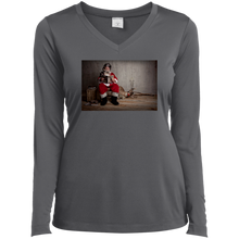 Load image into Gallery viewer, LST353LS Sport-Tek Ladies&#39; LS Performance V-Neck T-Shirt
