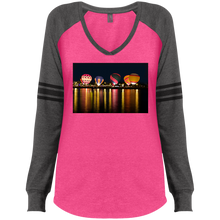 Load image into Gallery viewer, DM477 District Made Ladies&#39; Game LS V-Neck T-Shirt