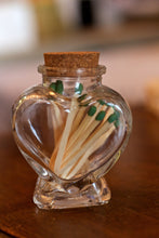 Load image into Gallery viewer, Matches in decorative glass heart jar