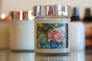 Art and Garden Label on Soy Candle