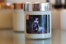 Load image into Gallery viewer, &quot;Letting Go,&quot; art by Shanna Koltz on a Soy candle with crackling wooden wick in a 10oz Glass Jar with a shiny lid